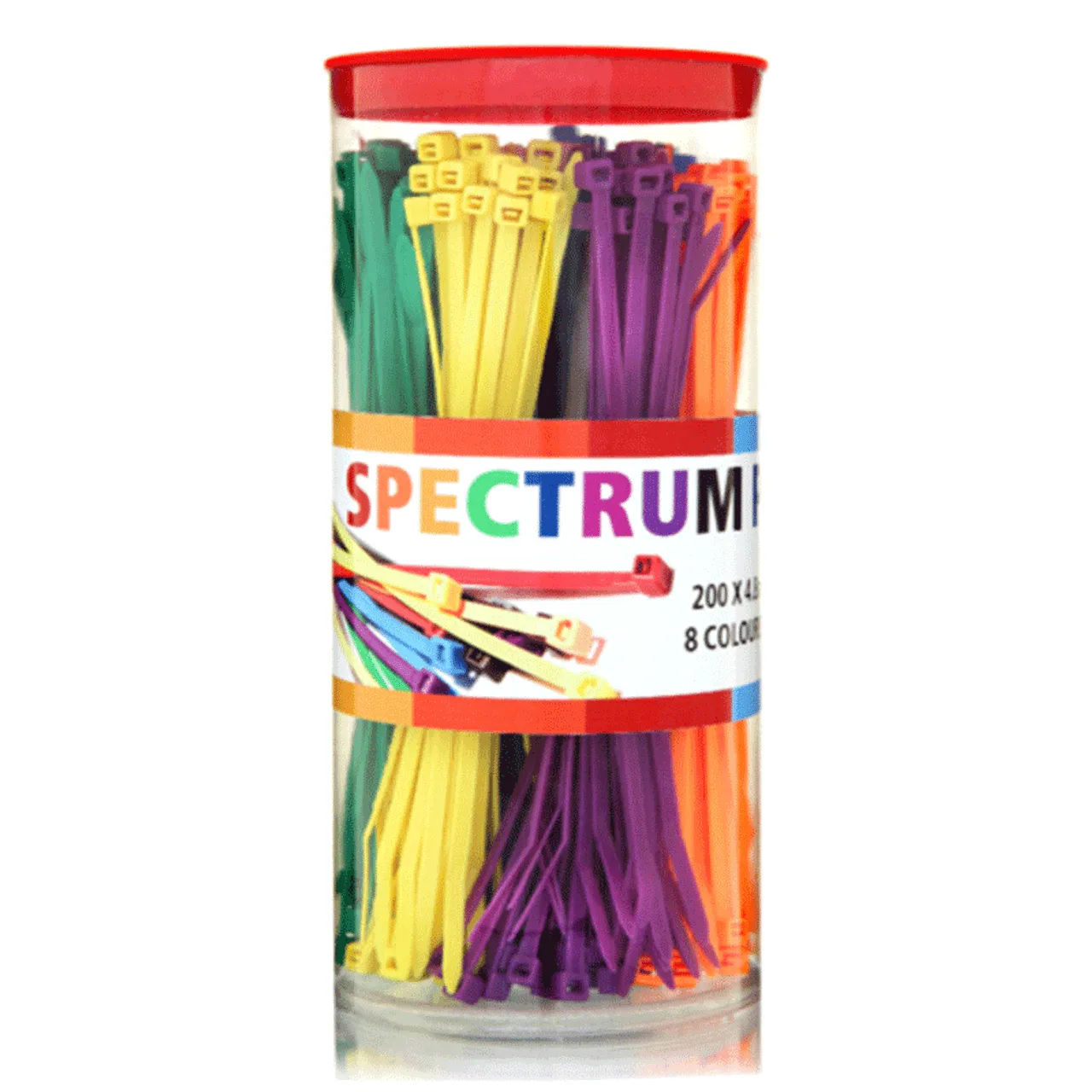 CTie C20048SP 200 x 4.8mm Cable Ties Spectrum Pack 8 Colours 320pcs